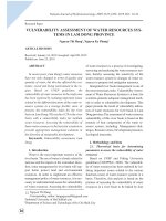 Vulnerability assessment of water resources systems in Lam Dong province
