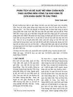 Phân tích và đề xuất mô hình chăn nuôi theo hướng bền vững tại khu kinh tế cửa khẩu quốc tế Cầu Treo