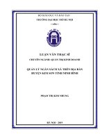 Quản lý ngân sách xã trên địa bàn huyện kim sơn tỉnh ninh bình  
