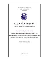 Giải pháp nâng cao hiệu quả tín dụng đối với doanh nghiệp nhỏ và vừa tại ngân hàng thương mại cổ phần hàng hải việt nam   chi nhánh cầu giấy  