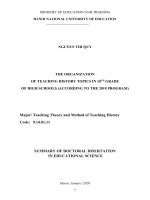 Tổ chức dạy học các chủ đề môn lịch sử lớp 10 ở trường THPT (theo chương trình 2018) tt tieng anh 