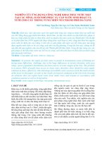 Nghiên cứu ứng dụng công nghệ khai thác nước mặt tại các sông, suối nhỏ phục vụ cấp nước sinh hoạt và tưới cho cây trồng vùng miền núi thành phố Đà Nẵng