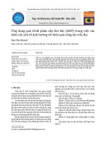 Ứng dụng quá trình phân cấp thứ bậc (AHP) trong việc xác định các yếu tố ảnh hưởng tới hiệu quả công tác trắc địa