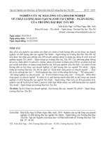 Nghiên cứu sự hài lòng của doanh nghiệp về chất lượng đào tạo ngành Tài chính – Ngân hàng của trường Đại học Tây Đô