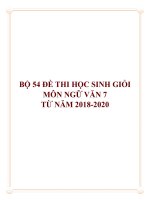 Bộ 57 đề thi học sinh giỏi môn Ngữ văn lớp 7 từ năm 2018 đến năm 2020