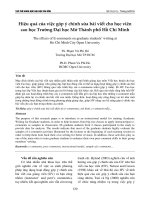 Hiệu quả của việc góp ý chỉnh sửa bài viết cho sinh viên cao học trường Đại học Mở thành phố Hồ Chí Minh