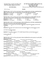 Đề thi thử THPT Quốc gia môn Tiếng Anh năm 2020 - THPT Phạm Văn Đồng