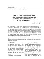 Triết lý “giáo dục và hòa bình” của Maria Montessori và gợi mở về xây dựng môi trường giáo dục ở Việt Nam hiện nay