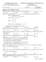 Đề thi HK 1 môn Toán lớp 10 năm 2019-2020 - THPT Dương Quảng Hàm, Hưng Yên