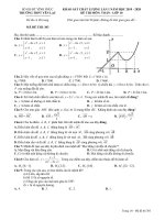 Đề KSCL lần 1 môn Toán lớp 10 năm 2019-2020 - Sở GD&ĐT Vĩnh Phúc - Mã đề 303