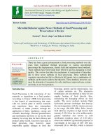 Microbial behavior against newer methods of food processing and preservation: A review
