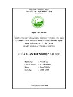 Nghiên cứu một số đặc điểm tái sinh tự nhiên của đinh mật (fernandoa brilletii (dop) steen) phân bố tại xã linh thông, lam vỹ, tân thịnh huyện định hóa, tỉnh thái nguyên 