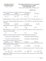 Đề thi thử THPT quốc gia môn Vật lí lần 1 năm 2020 – Sở Giáo dục và Đào tạo Nghệ An