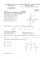 Đề thi HK 1 môn Toán lớp 12 năm 2019-2020 - Sở GD&ĐT Bình Phước