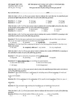 Đề thi thử THPT Quốc gia môn Tiếng Anh năm 2020 - THPT Lê Lợi