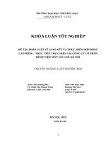 PHÁP LUẬT VỀ GIAO KẾT VÀ THỰC HIỆN HỢP ĐỒNG LAO ĐỘNG  THỰC TIỄN THỰC HIỆN TẠI CÔNG TY CỔ PHẦN BỆNH VIỆN MẮT SÀI GÒNHÀ NỘI
