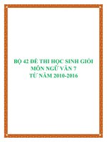 Bộ 42 đề thi học sinh giỏi môn Ngữ văn lớp 7 từ năm 2010 đến năm 2016