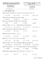Đề thi HK 1 môn Toán lớp 10 năm 2019-2020 - THPT Chuyên Thăng Long, Lâm Đồng