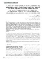 Nâng cao ý thức giữ gìn và phát huy các giá trị văn hóa truyền thống của sinh viên các trường cao đẳng, đại học ở tỉnh Hải Dương hiện nay