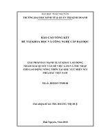 GIẢI PHÁP ĐẨY MẠNH XUẤT KHẨU LAO ĐỘNG NHẰM GIẢI QUYẾT VẤN ĐỀ VIỆC LÀM VÀ THU NHẬP CHO LAO ĐỘNG NÔNG THÔN TẠI KHU VỰC MIỀN NÚI PHÍA BẮC VIỆT NAM