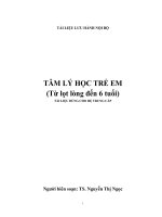 Giáo trình Tâm lý học trẻ em (Từ lọt lòng đến 6 tuổi)