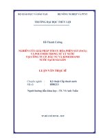 Luận văn thạc sĩ nghiên cứu giải pháp tối ưu hóa phèn sắt (fecl3) và polymer trong xử lý nước tại công ty CP  đầu tư và kinh doanh nước sạch sài gòn 