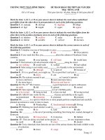 Đề thi thử THPT Quốc gia môn Tiếng Anh năm 2020 - THPT Trần Bình Trọng
