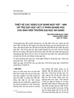 Thiết kế các video clip song ngữ Việt - Anh hỗ trợ dạy học vật lý phần quang học cho sinh viên trường Đại học An Giang