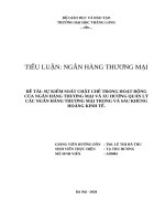 TIỂU LUẬN: NGÂN HÀNG THƯƠNG MẠI ĐỀ TÀI: SỰ KIỂM SOÁT CHẶT CHẼ TRONG HOẠT ĐỘNG CỦA NGÂN HÀNG THƯƠNG MẠI VÀ XU HƯỚNG QUẢN LÝ CÁC NGÂN HÀNG THƯƠNG MẠI TRONG VÀ SAU KHỦNG HOẢNG KINH TẾ.