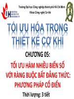 Bài giảng Tối ưu hóa trong thiết kế cơ khí: Chương 5 - ĐH Công nghiệp TP.HCM