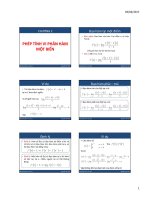 Bài giảng Toán cao cấp 1: Chương 2 - Nguyễn Văn Tiến