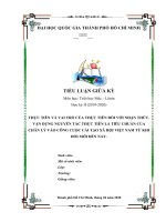 Tiểu luận giữa kỳ THỰC TIỄN VÀ VAI TRÒ CỦA THỰC TIỄN ĐỐI VỚI NHẬN THỨC