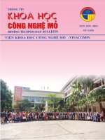 Tạp chí Khoa học Công nghệ Mỏ: Số 1/2020