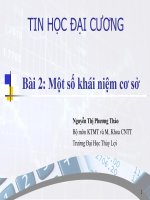 Bài giảng Tin học đại cương: Bài 2 - ThS. Nguyễn Thị Phương Thảo