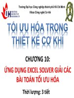 Bài giảng Tối ưu hóa trong thiết kế cơ khí: Chương 10 - ĐH Công nghiệp TP.HCM