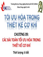 Bài giảng Tối ưu hóa trong thiết kế cơ khí: Chương 9 - ĐH Công nghiệp TP.HCM