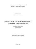 Hoạt động yêu nước của người việt nam tại pháp giai đoạn 1945   1954 tt tieng anh 