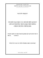 Tổ chức dạy học các chủ đề môn lịch sử lớp 10 ở trường trung học phổ thông (theo chương trình 2018) (tt) 
