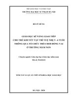 Giáo dục kĩ năng giao tiếp cho trẻ khuyết tật trí tuệ nhẹ 5   6 tuổi thông qua tổ chức trò chơi đóng vai ở trường mầm non tt 