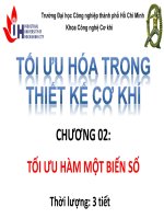 Bài giảng Tối ưu hóa trong thiết kế cơ khí: Chương 2 - ĐH Công nghiệp TP.HCM