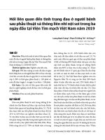 Mối liên quan đến tình trạng đau ở người bệnh sau phẫu thuật vá thông liên nhĩ nội soi trong ba ngày đầu tại Viện Tim mạch Việt Nam năm 2019