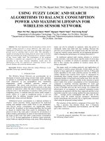 Using fuzzy logic and search algorithms to balance consumption power and maximum lifespan for wireless sensor network