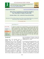 Role of trace constituent in ground water quality in nine tribal block of Madhya Pradesh, India