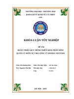 HOÀN THIỆN QUY TRÌNH TRIỂN KHAI PHẦN mềm  QUẢN lý NHÂN sự CHO CÔNG TY HONDA VIETNAM 