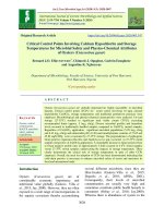 Critical control points involving calcium hypochlorite and storage temperatures for microbial safety and physico-chemical attributes of oysters (Crassostrea gasar)
