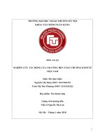 Nghiên cứu tác động của nợ công đến tăng trưởng kinh tế Việt Nam