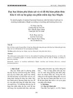 Dạy học khám phá khảo sát và vẽ đồ thị hàm phân thức hữu tỉ với sự trợ giúp của phần mềm dạy học Maple