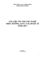 Đề thi điều dưỡng, kỹ thuật viên y sĩ giỏi năm 2017 (co đáp án)