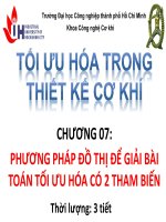 Bài giảng Tối ưu hóa trong thiết kế cơ khí: Chương 7 - ĐH Công nghiệp TP.HCM
