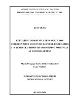 Giáo dục kĩ năng giao tiếp cho trẻ khuyết tật trí tuệ nhẹ 5   6 tuổi thông qua tổ chức trò chơi đóng vai ở trường mầm non tt tiêng anh 